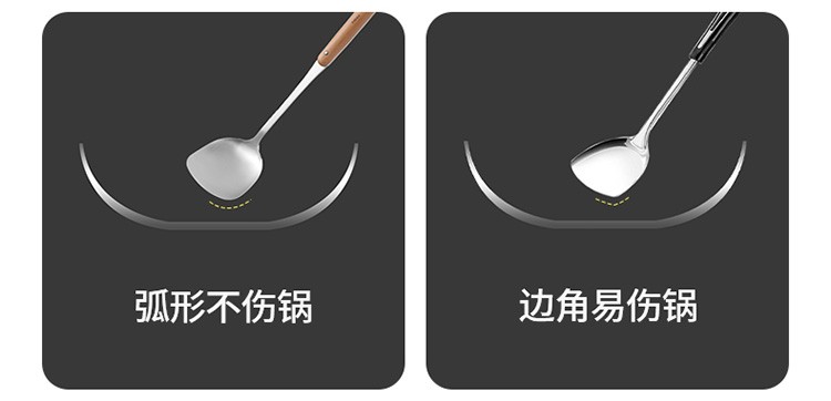 Anti-heat handle stainless steel spatula, soup spoon, strainer, cooking spatula, kitchenware set, non-stick kitchen pan, household frying spoon (frying spatula) detail image 6