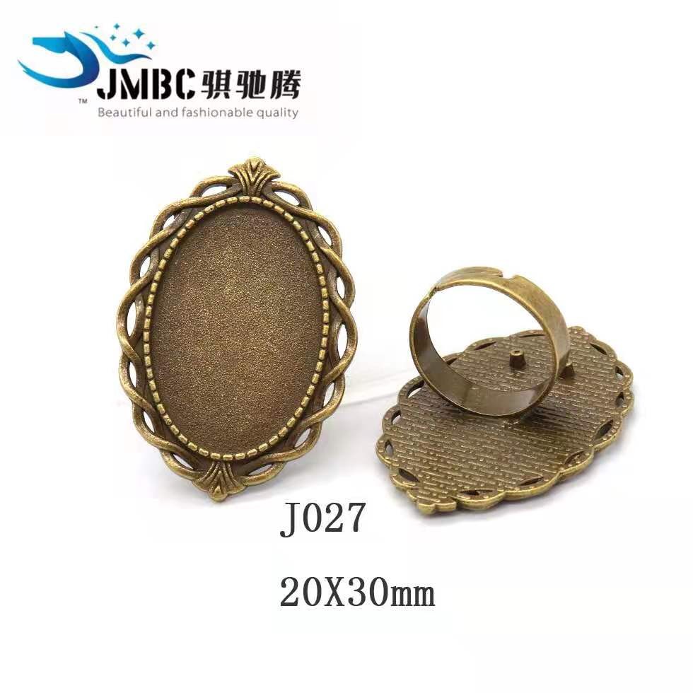 20X30mm复古椭圆形戒指 时光宝石底托 diy饰品配件开口戒指托030详情图8