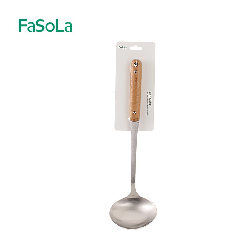 Anti-heat handle stainless steel spatula, soup spoon, strainer, cooking spatula, kitchenware set, non-stick kitchen pans, household woks (soup spoons) Item Picture