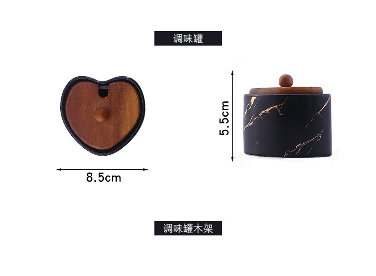 Ceramic seasoning jar with spoon set, household seasoning box, kitchen creative seasoning set, combination rack, seasoning condiment jar detail image 16