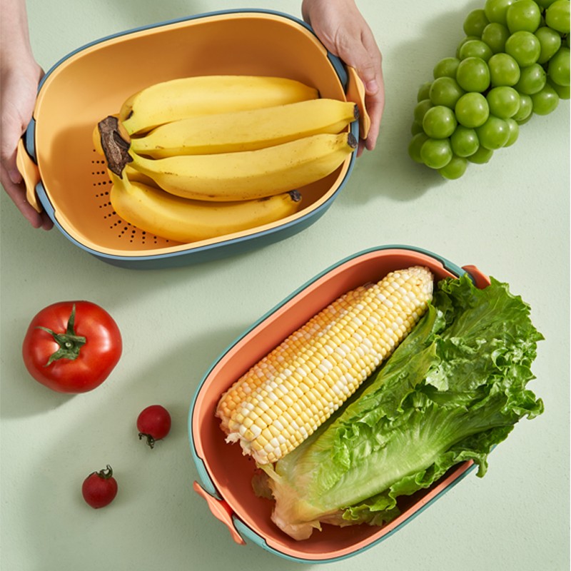 晴鸽塑业Sunny Princess新款塑料日用品塑料长方形沥水篮双层沥水果篮详情10