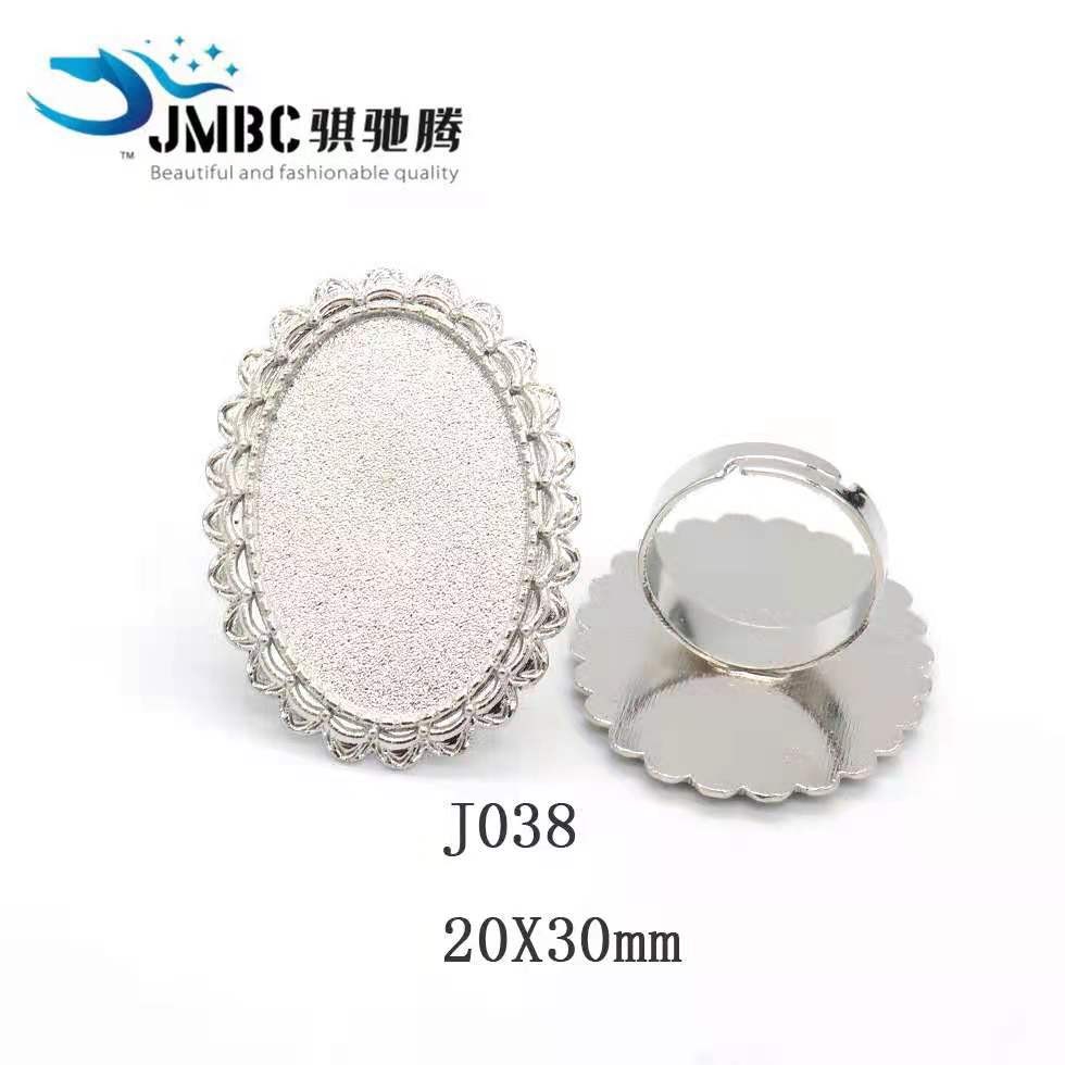 20X30mm复古椭圆形戒指 时光宝石底托 diy饰品配件开口戒指托030详情图6