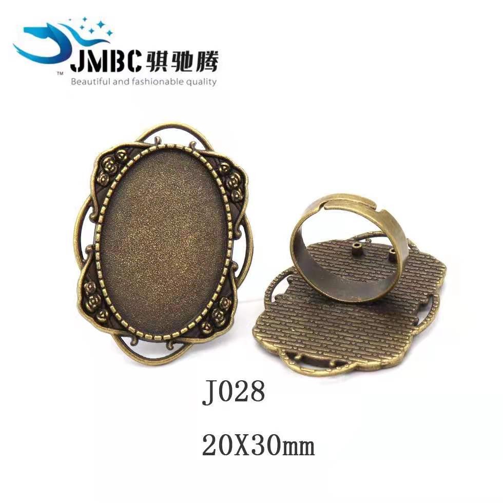 20X30mm复古椭圆形戒指 时光宝石底托 diy饰品配件开口戒指托030详情图5