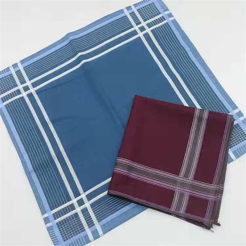 Middle-Aged And Elderly Men Export Cotton Large Handkerchief Men Sweat Absorption Classic Handkerchief Hand Towel 53