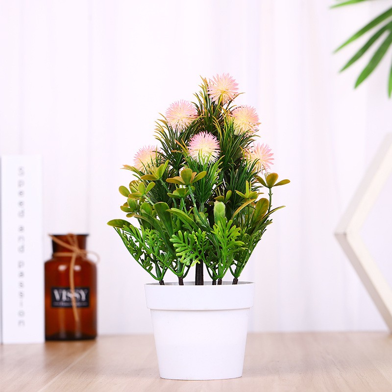 MC-104 Simulated plastic flower bouquets, small bonsai, new Spring Scenery Mini simulated green plant micro-landscape flower ornaments detail image 7