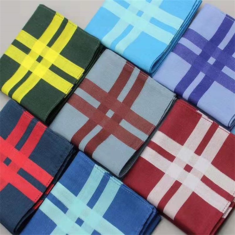 Middle-Aged And Elderly Men Export Pure Cotton Large Handkerchief Men Sweat Absorption Classic Handkerchief Hand Towel 81