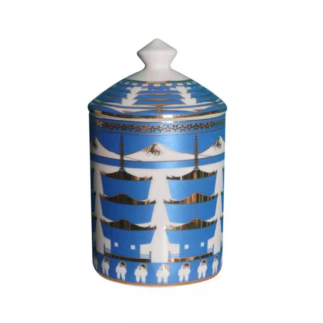 Customized logo patterns for new architectural aromatherapy candle ceramic candle cups Specification image