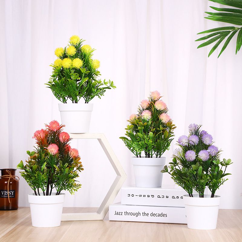 MC-104 Simulated plastic flower bouquets, small bonsai, new Spring Scenery Mini simulated green plant micro-landscape flower ornaments Item Picture