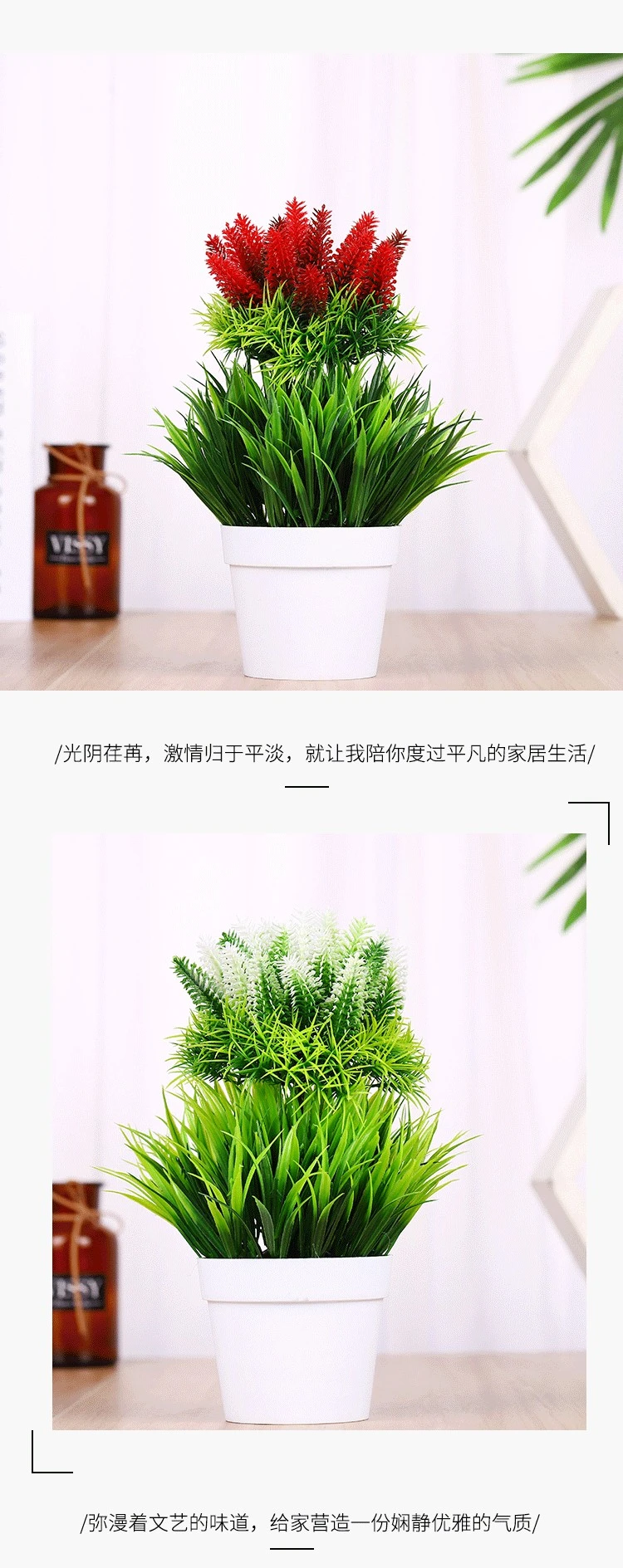 Five-color mini artificial plant bonsai, mini creative small bonsai artificial flower decoration ornaments, self-produced and self-sold MC-96 detail image 10
