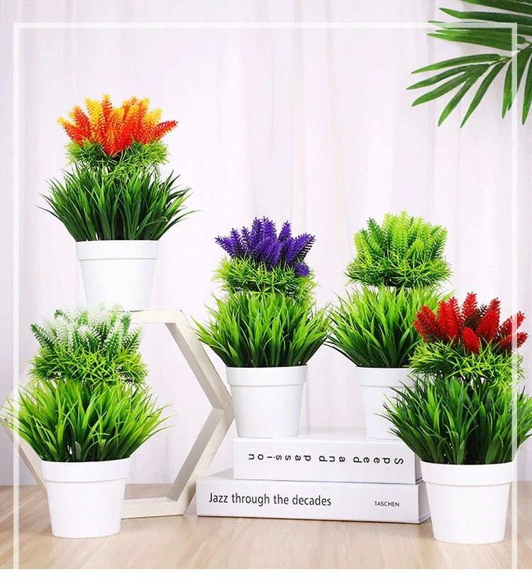 Five-color mini artificial plant bonsai, mini creative small bonsai artificial flower decoration ornaments, self-produced and self-sold MC-96 detail image 5