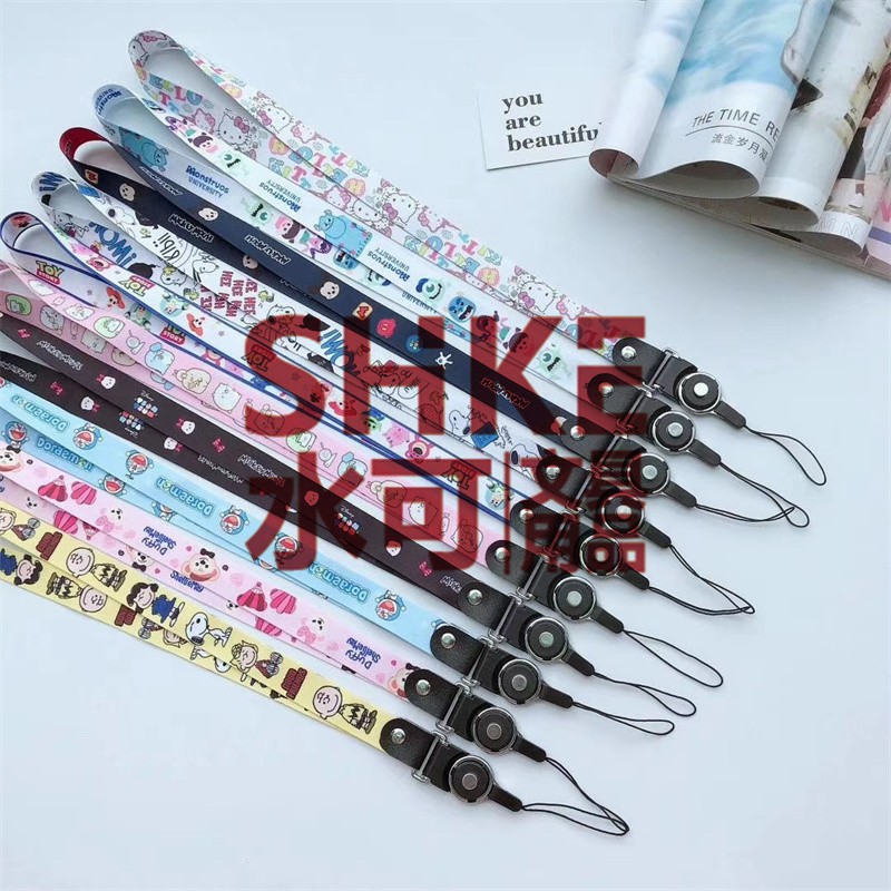 2CM萌仔卡通彩绘手机壳挂脖绳挂饰手机链旋转挂绳工作牌可拆卸钥匙扣手机绳详情图1