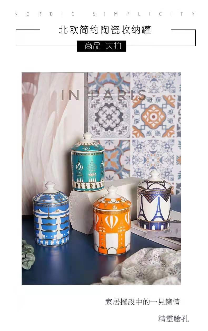 Customized logo patterns for new architectural aromatherapy candle ceramic candle cups detail image 5