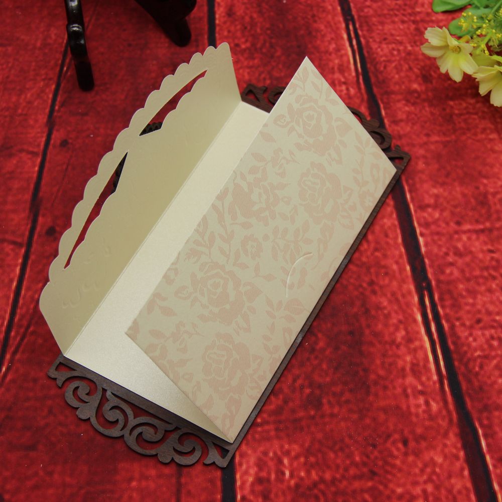 Single heart-shaped acrylic wooden invitation card, heart-shaped small wooden pieces