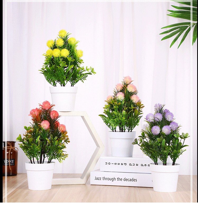 MC-104 Simulated plastic flower bouquets, small bonsai, new Spring Scenery Mini simulated green plant micro-landscape flower ornaments detail image 4
