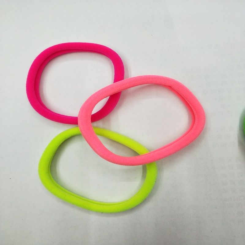 荧光色尼龙皮筋日常生活女生马尾小辫子束发头饰发圈皮筋图