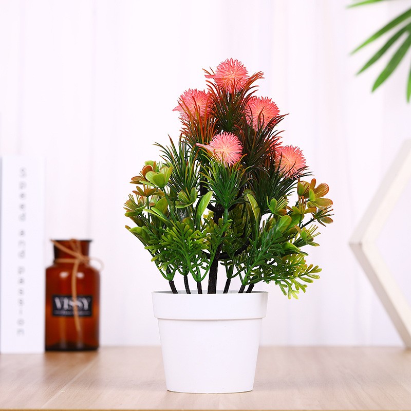 MC-104 Simulated plastic flower bouquets, small bonsai, new Spring Scenery Mini simulated green plant micro-landscape flower ornaments detail image 12