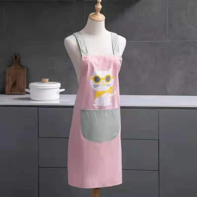 Apron, home kitchen waterproof and oil-resistant, men's and women's work clothes, fabric cover, apron, cute Japanese style, Korean style, fashionable waistband 2