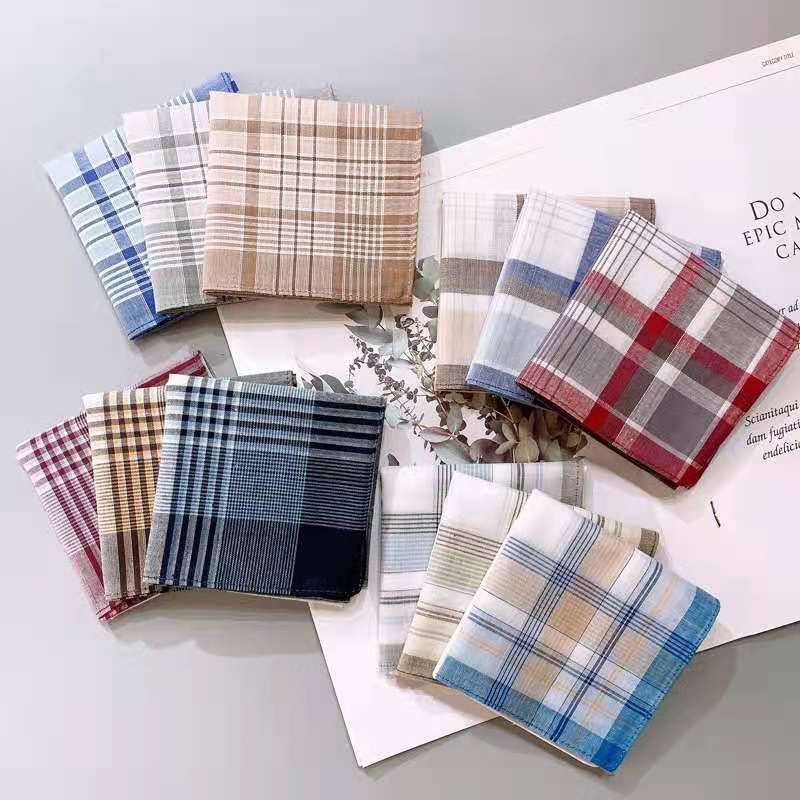 Middle-Aged And Elderly Men Export Cotton Handkerchief Men Sweat Absorption Classic Handkerchief Hand Towel 33