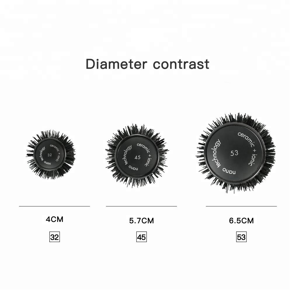 圆筒铝铜梳子女跨境磨砂质感滚梳头皮按摩梳详情6