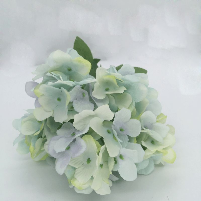 Five-headed natural style hydrangea simulation flower, Nordic style silk flower, flower arrangement handicraft, display item, beautiful Chen photography prop Item Picture