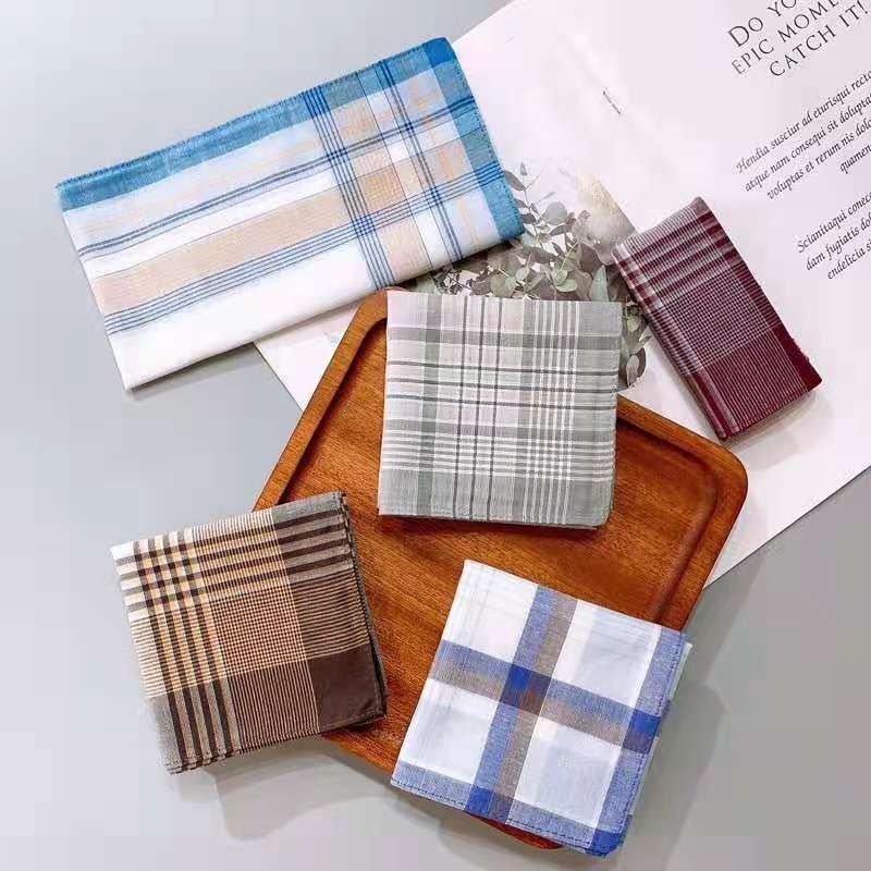 Middle-Aged And Elderly Men Export Pure Cotton Large Handkerchief Men Sweat Absorption Classic Handkerchief Hand Towel 27