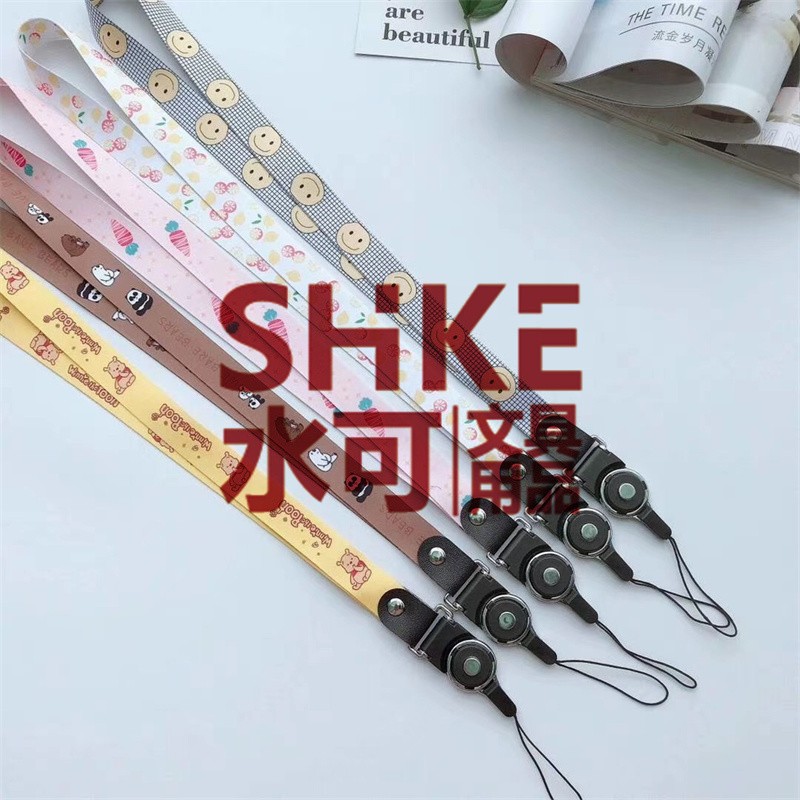 产品名称：2CM萌仔卡通彩绘手机壳挂脖绳挂饰手机链旋转挂绳工作牌可拆卸钥匙扣挂绳详情图1