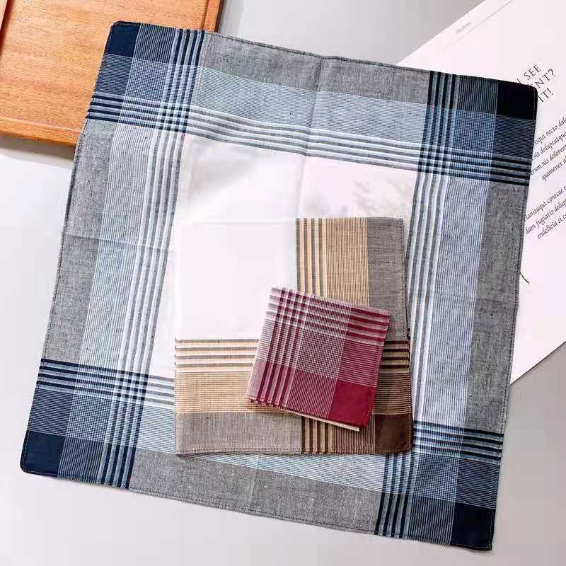 Middle-Aged And Elderly Men Export Pure Cotton Handkerchief Men Sweat Absorption Classic Handkerchief Hand Towel 13