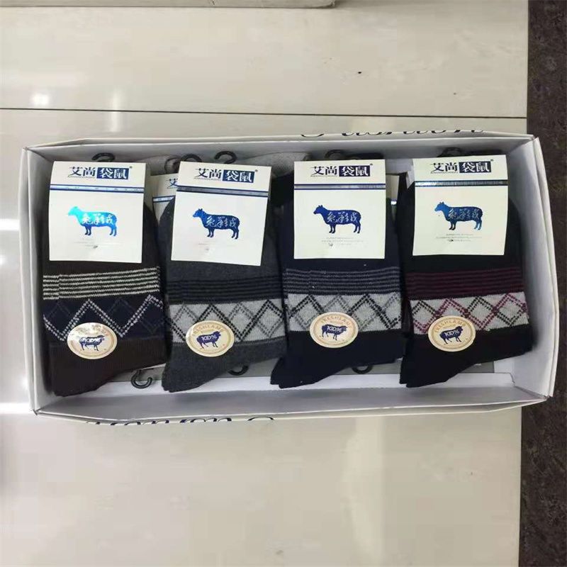 秋冬仿羊毛袜 男士休闲加厚保暖棉袜地摊货源澳州兔羊毛袜便宜袜12