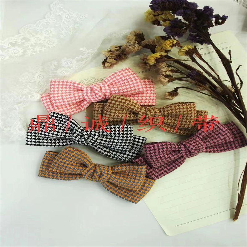 鼎诚织带4公分格子棉 头饰饰品配件 diy手工蝴蝶结饰品婚庆花束礼品包装