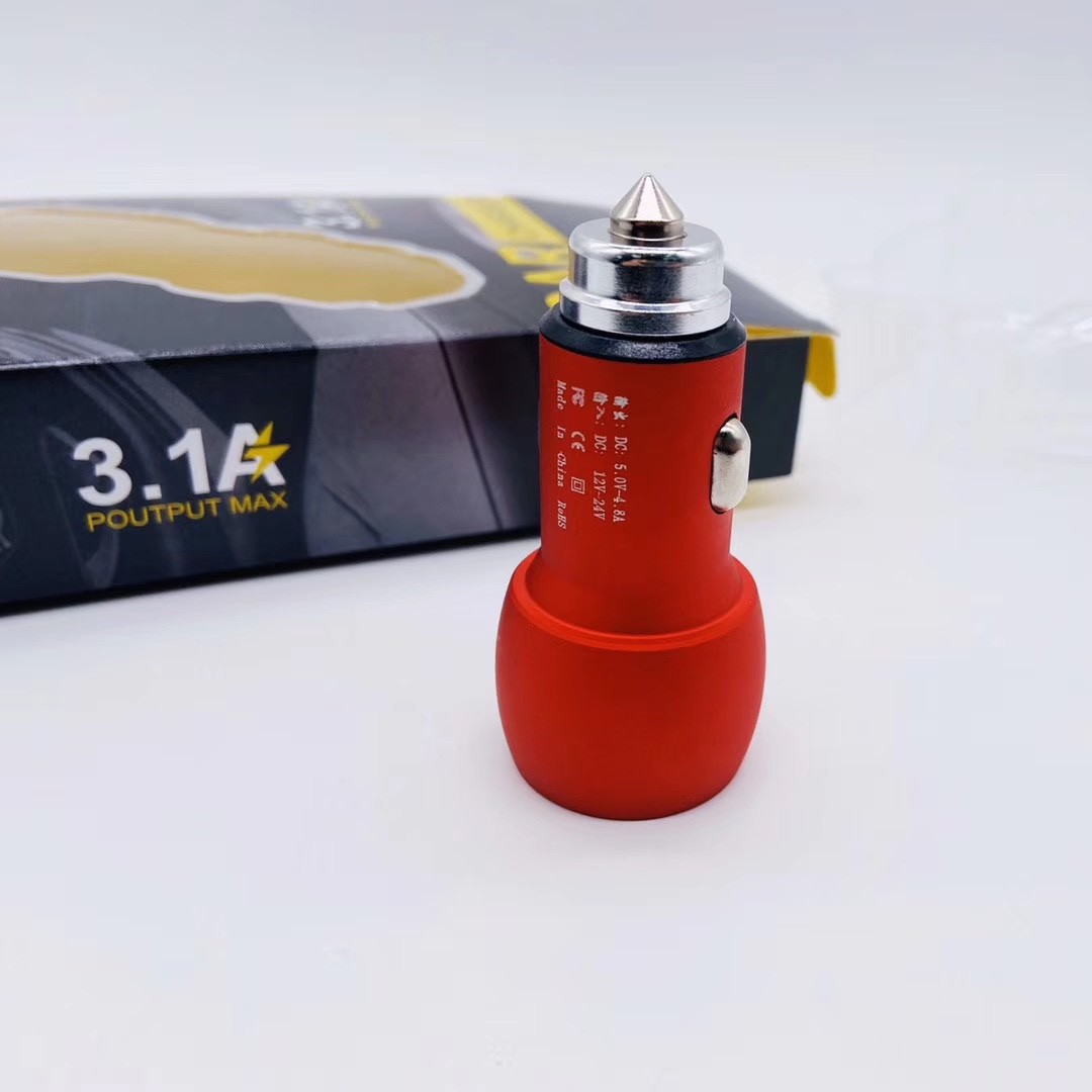USB3.1A车载充电器 快充车充 新款金属点烟器充头详情图1