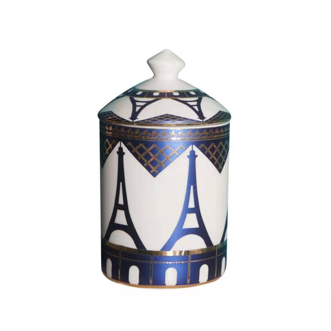 Customized logo patterns for new architectural aromatherapy candle ceramic candle cups details Picture