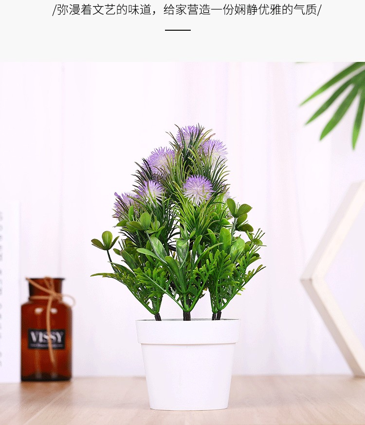 MC-104 Simulated plastic flower bouquets, small bonsai, new Spring Scenery Mini simulated green plant micro-landscape flower ornaments detail image 10
