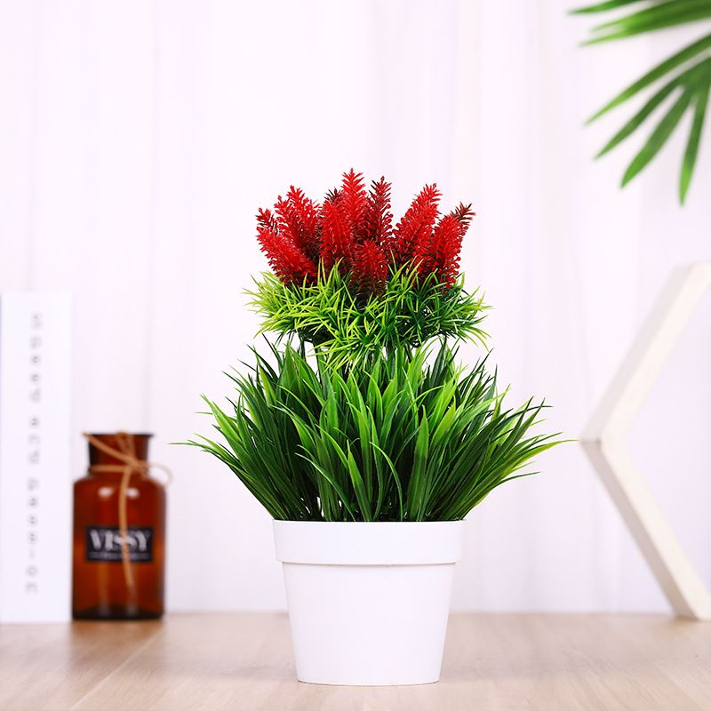 Five-color mini artificial plant bonsai, mini creative small bonsai artificial flower decoration ornaments, self-produced and self-sold MC-96 Specification image