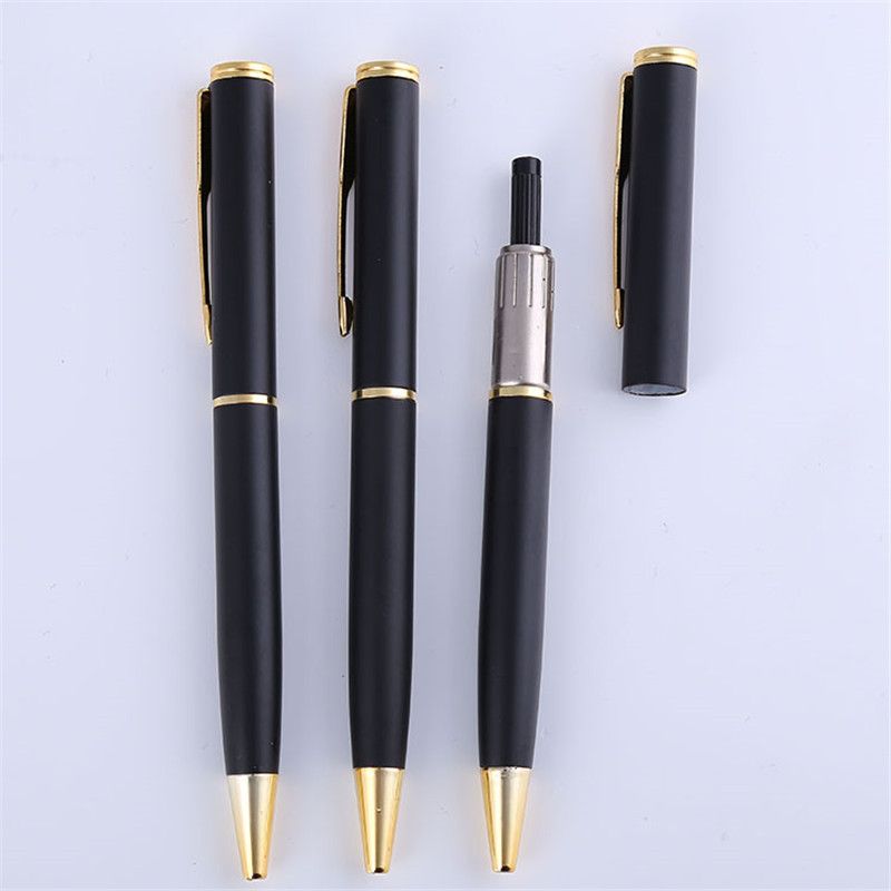 Black classic oil pen, metal signature ballpoint pen, custom logo advertising gift, gold accessory, simple advertising ballpoint pen Specification image