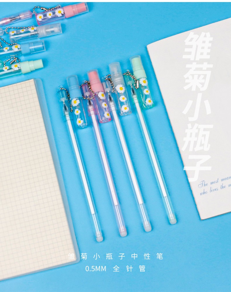 【 Erasable Pen 】 Internet-famous best-selling pen, girl heart Daisy pendant gel pen, cute and creative flower pendant pen, student signature gel pen pic 4