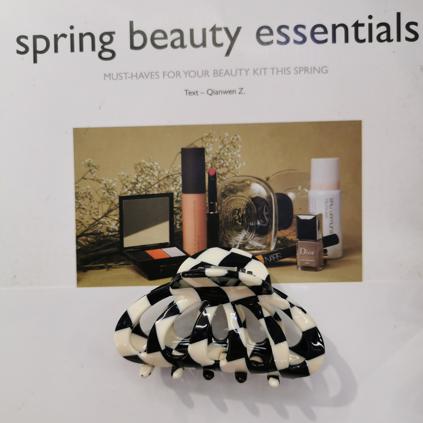 Acetic acid grid red explosion style lantern hair catch thumbnail