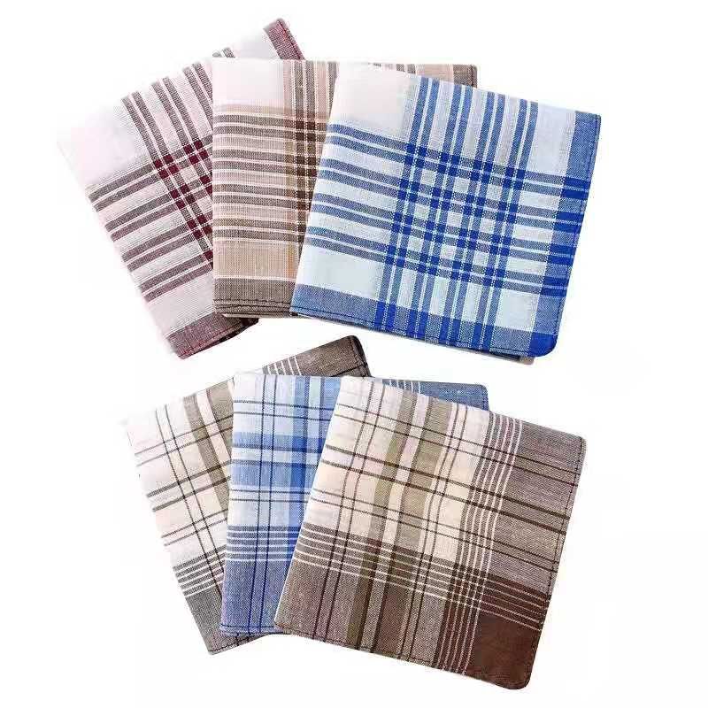 Middle-Aged And Elderly Men Export Cotton Large Handkerchief Men Sweat Absorption Classic Handkerchief Hand Towel 86
