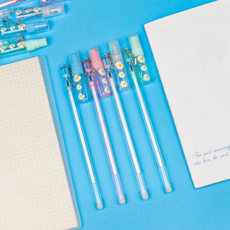 【 Erasable Pen 】 Internet-famous best-selling pen, girl heart Daisy pendant gel pen, cute and creative flower pendant pen, student signature gel pen