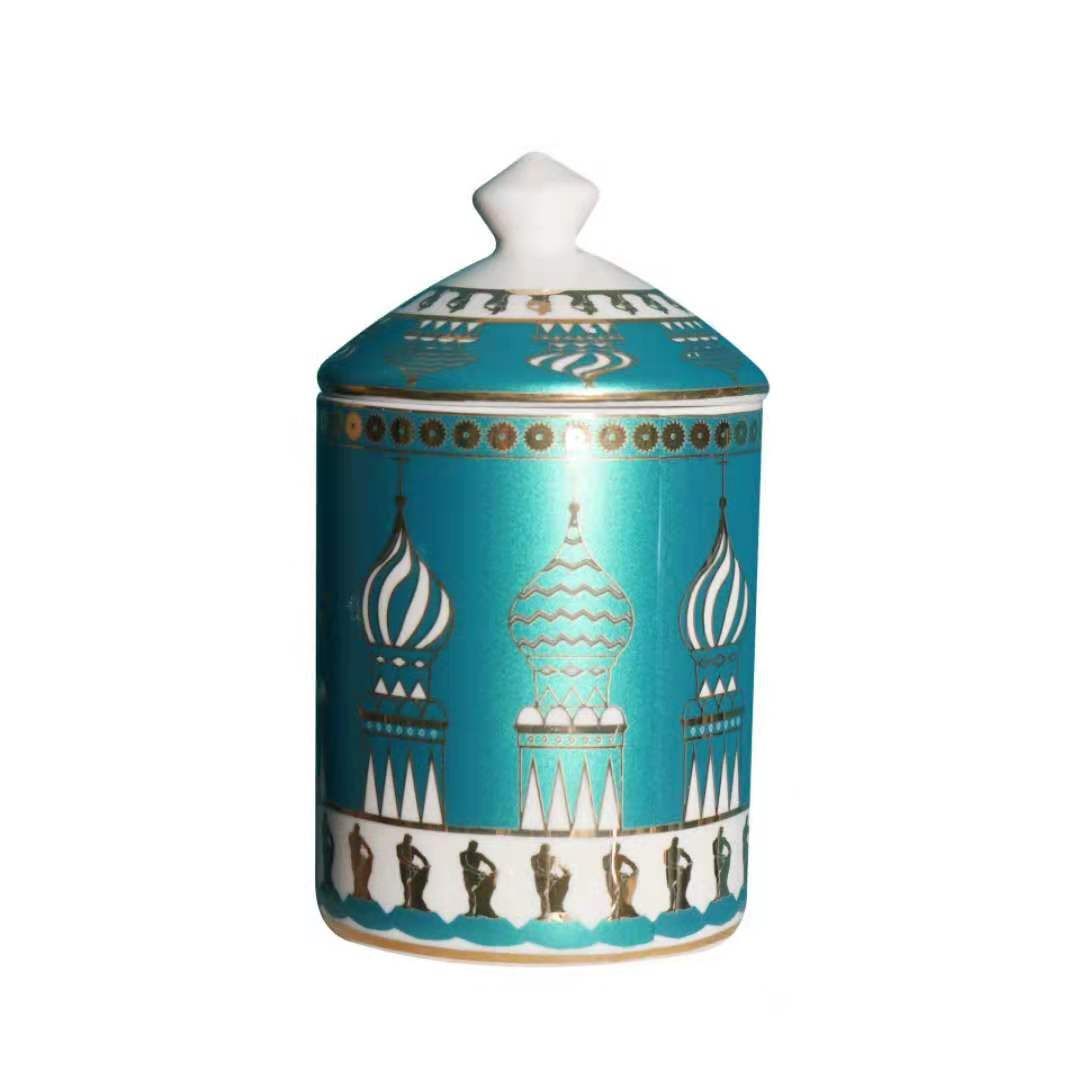 Customized logo patterns for new architectural aromatherapy candle ceramic candle cups Item Picture
