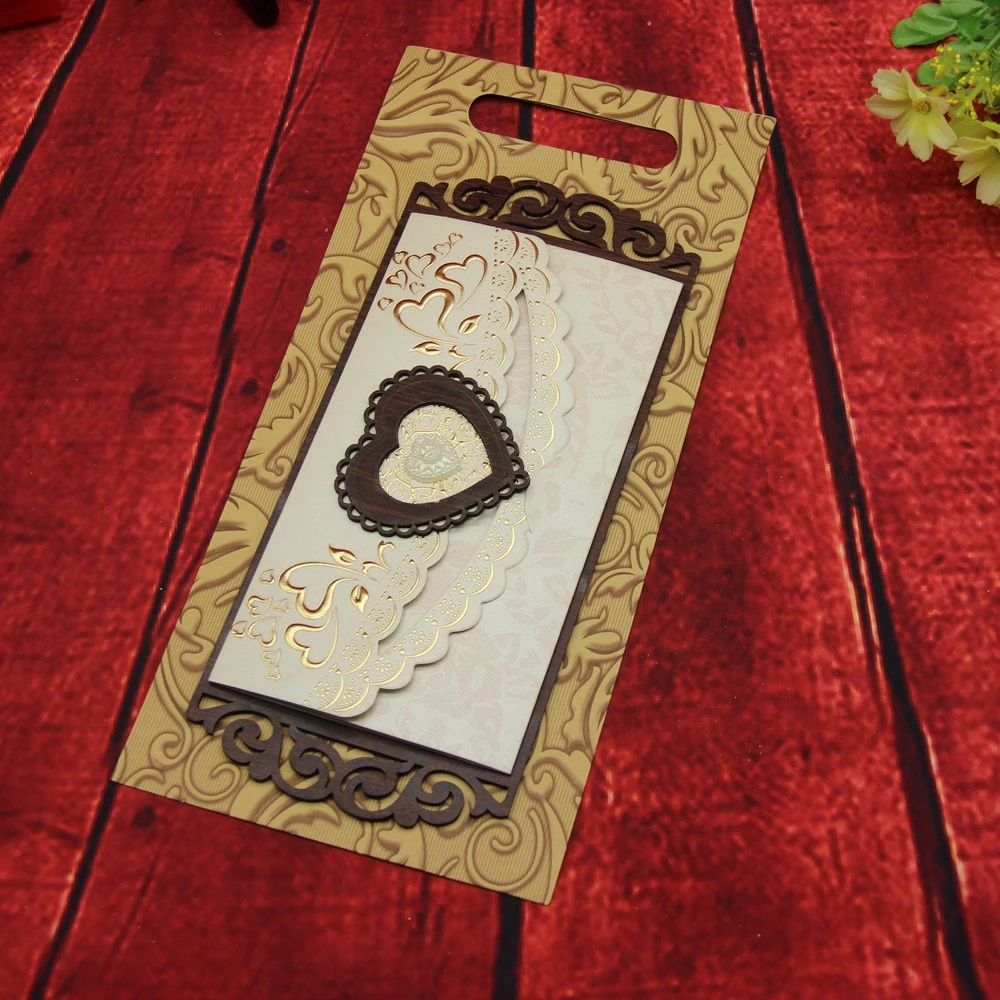 Single heart-shaped acrylic wooden invitation card, heart-shaped small wooden pieces detail image 3