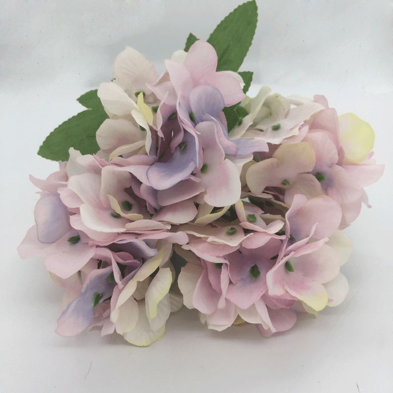 Five-headed natural style hydrangea simulation flower, Nordic style silk flower, flower arrangement handicraft, display item, beautiful Chen photography prop details Picture