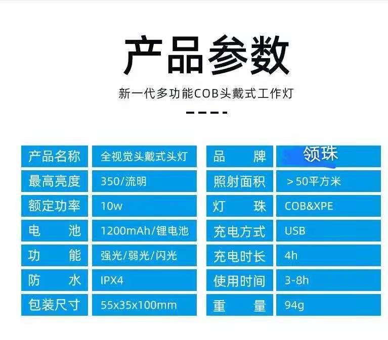 跨境挥手感应COB头灯户外骑行USB充电夜跑步灯LED强光头灯探照灯YL-008