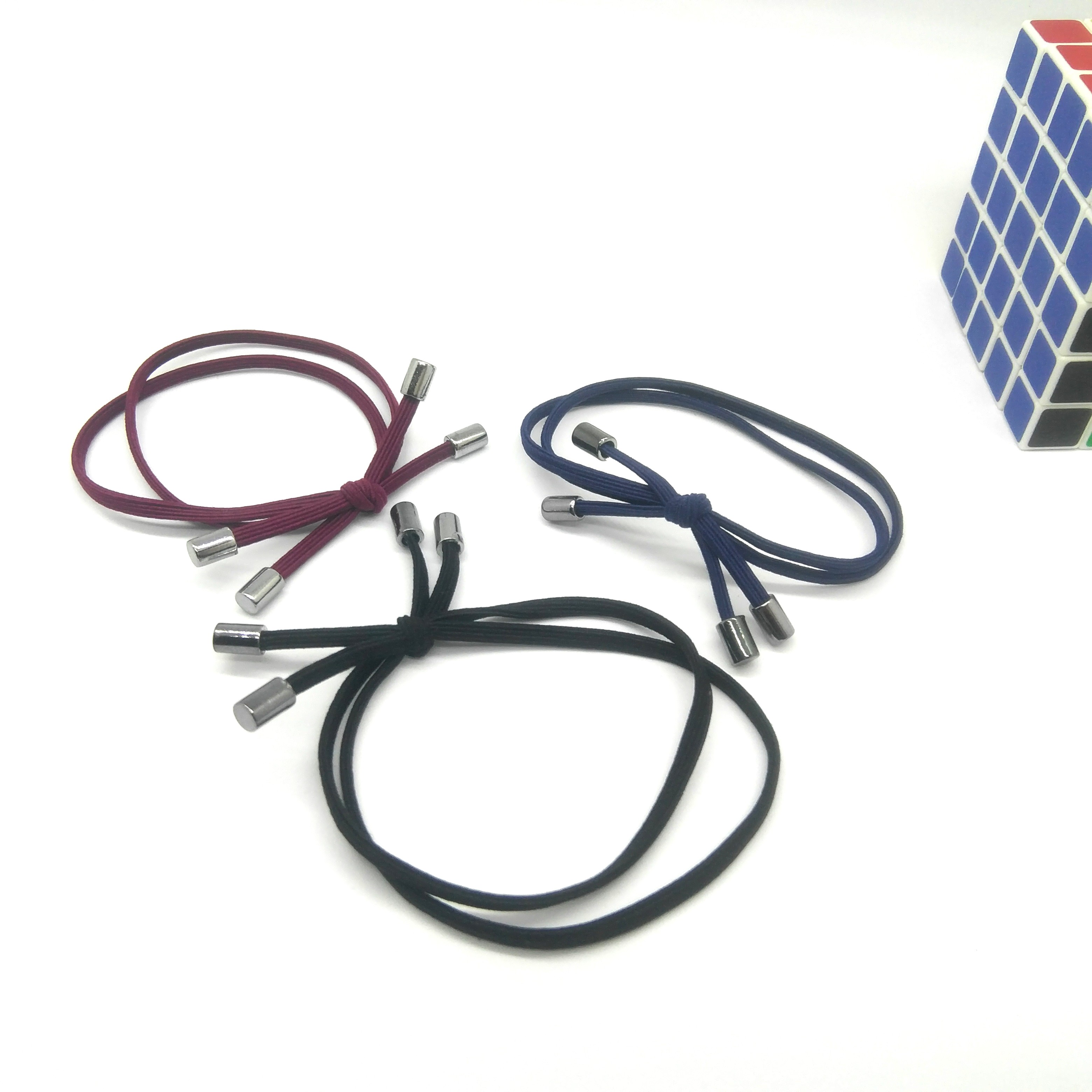 Knotted round rubber band 03 flat thread four-corner long tube detail image 3