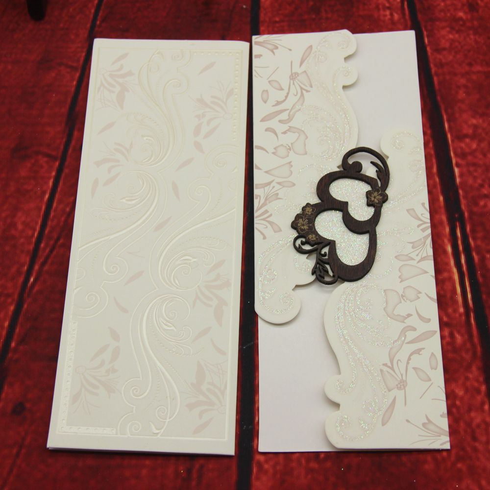 长条抽卡小木片金粉纸质贺卡细节图