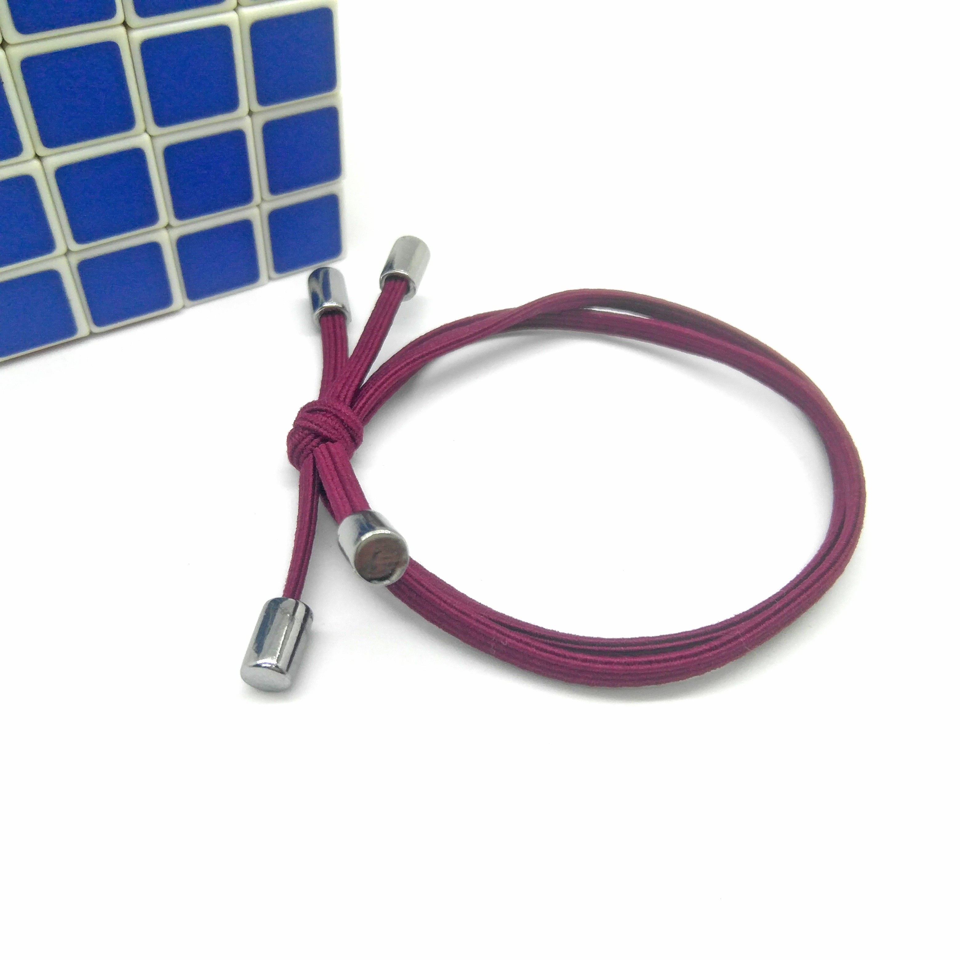 Knotted round rubber band 03 flat thread four-corner long tube detail image 5