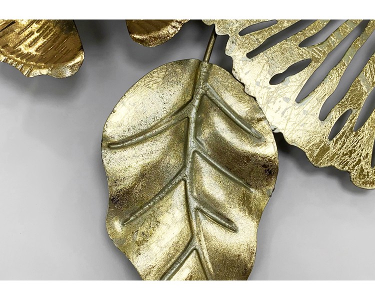 定制工艺品 材质 设计风格独特墙面装饰热卖金色3D花墙壁装饰详情图6