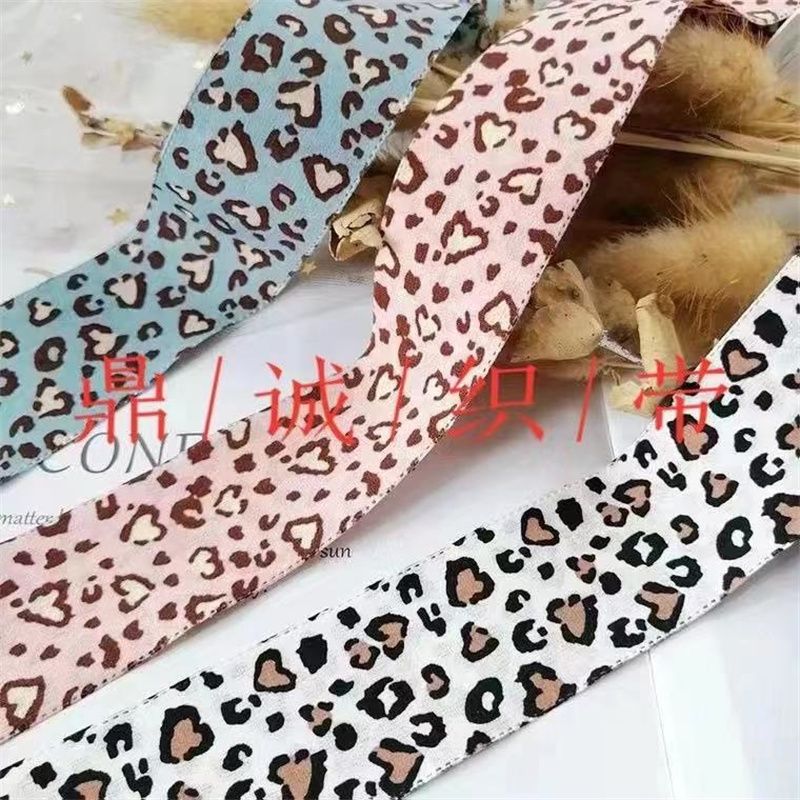 鼎诚织带2.5公分豹纹带 头饰饰品配件 diy手工蝴蝶结饰品婚庆花束礼品包装细节图