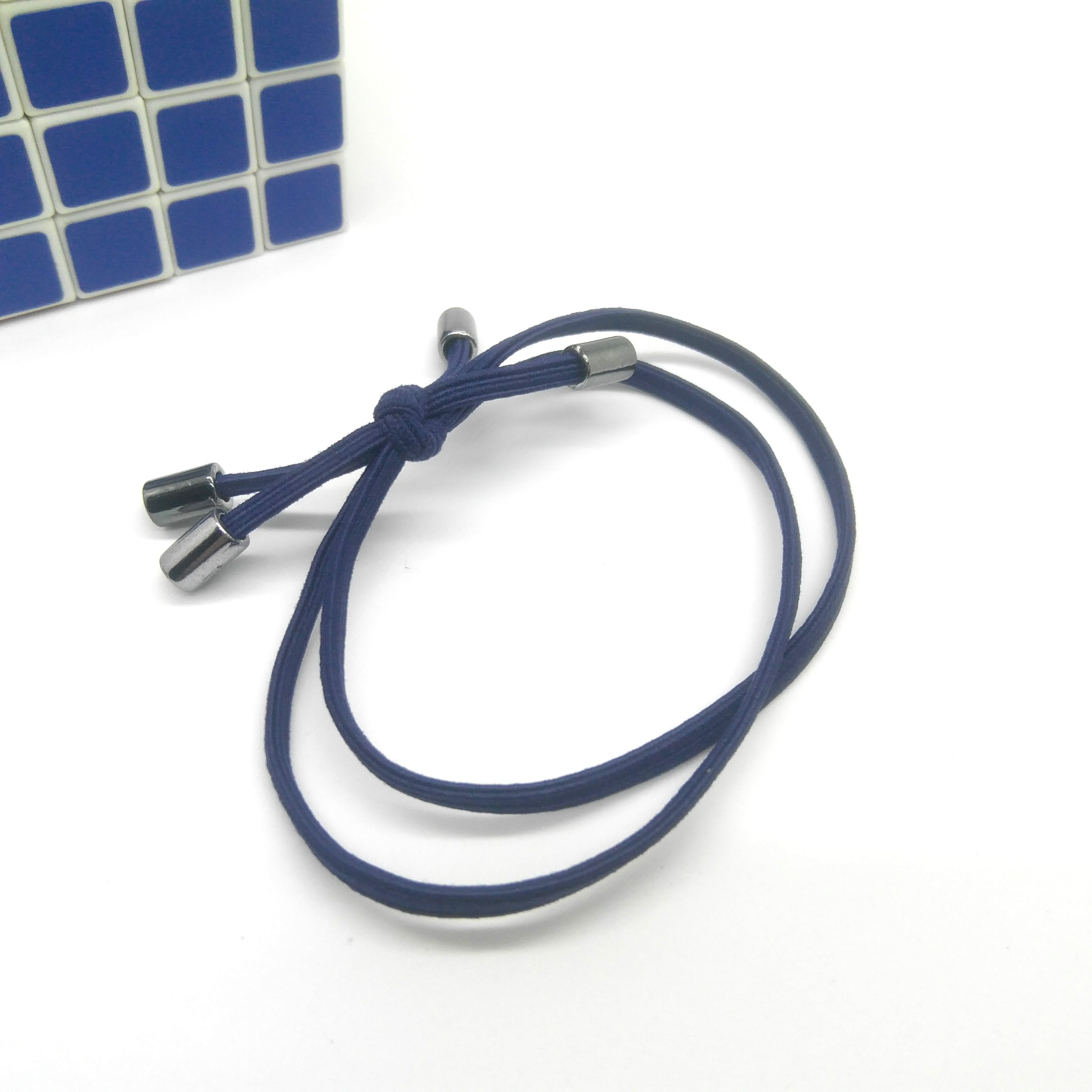 Knotted round rubber band 03 flat thread four-corner long tube detail image 6