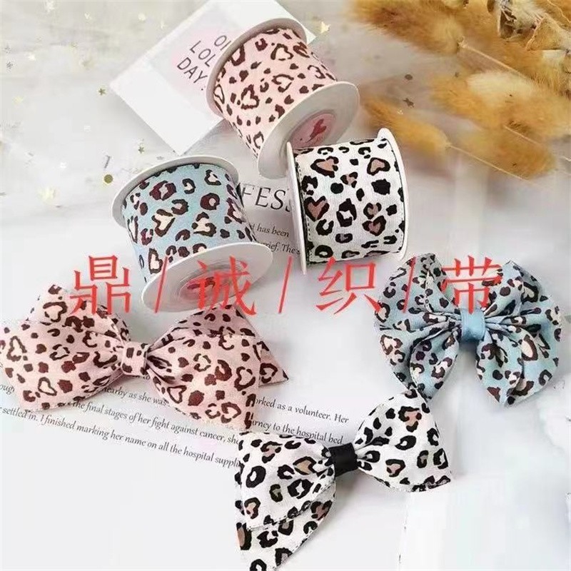 鼎诚织带2.5公分豹纹带 头饰饰品配件 diy手工蝴蝶结饰品婚庆花束礼品包装详情图1