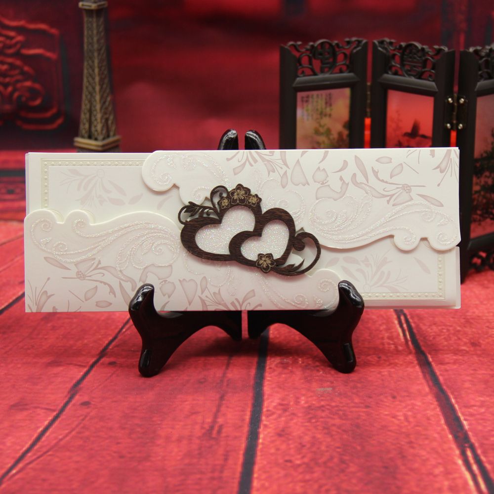 长条抽卡小木片金粉纸质贺卡